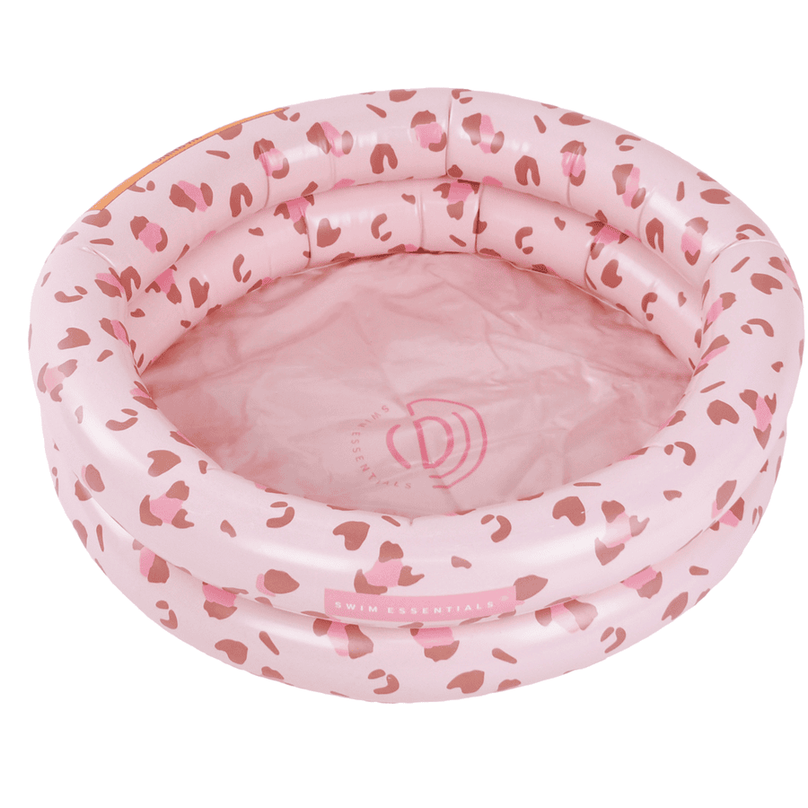 Swim Essentials Piscine enfant ronde Printed léopard vieux rose 2 anneaux 60 cm