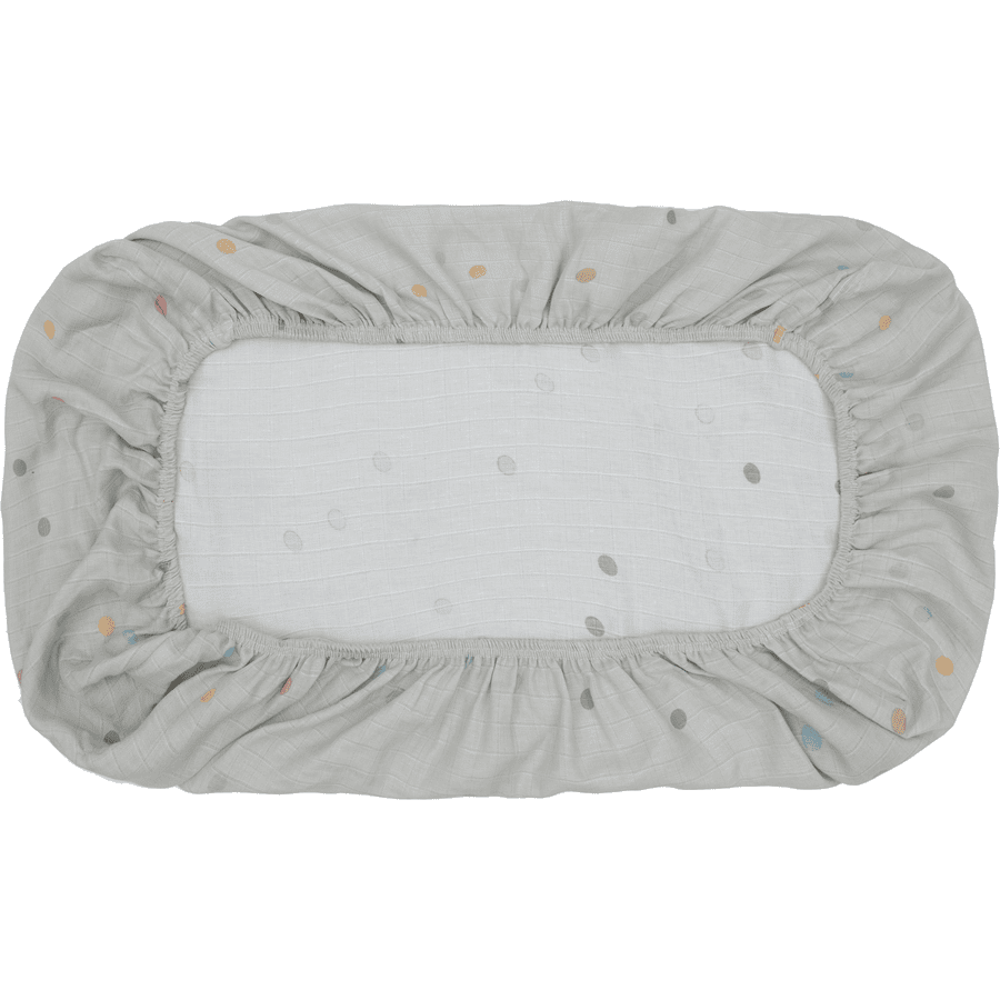 KINDSGUT Drap housse de lit enfant mousseline pois, gris clair 120x60 cm