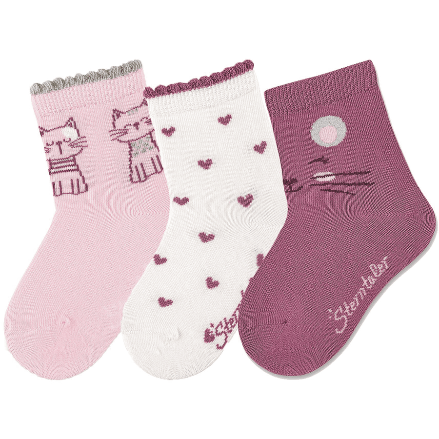 Sterntaler Sokken 3-pack kat roze 