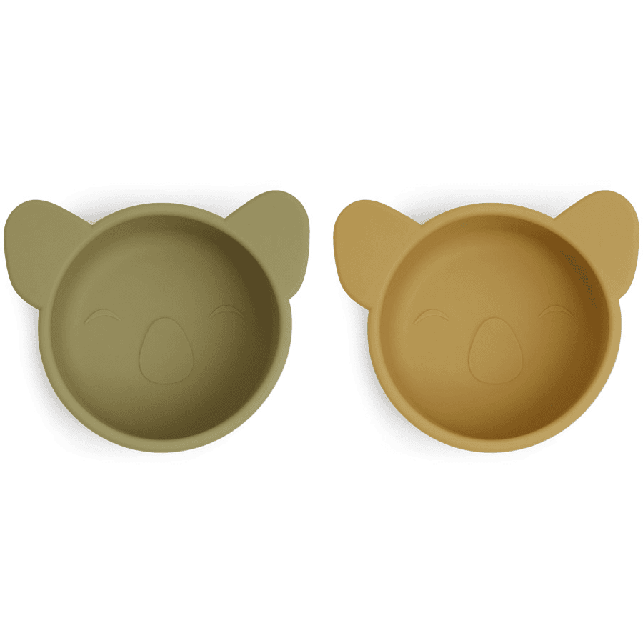 nuuroo Set da 2 ciotole da snack Rosa Koala Olive green/Dusty yellow