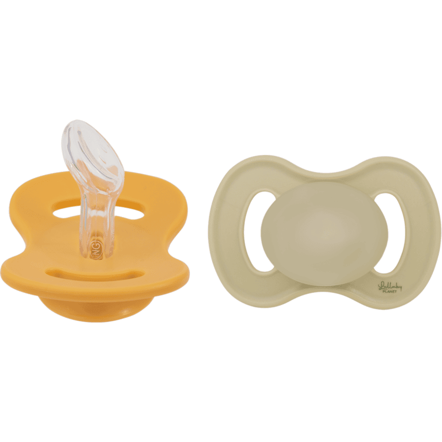 Lullaby Planet  Silikonový dudlík 2 Pack Dental Size 1 Lake Green &amp; Daisy Yellow 