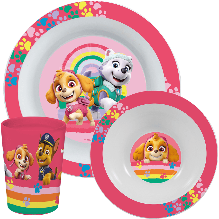 p:os Frokostsett Paw Patrol, Jente, 3stk.