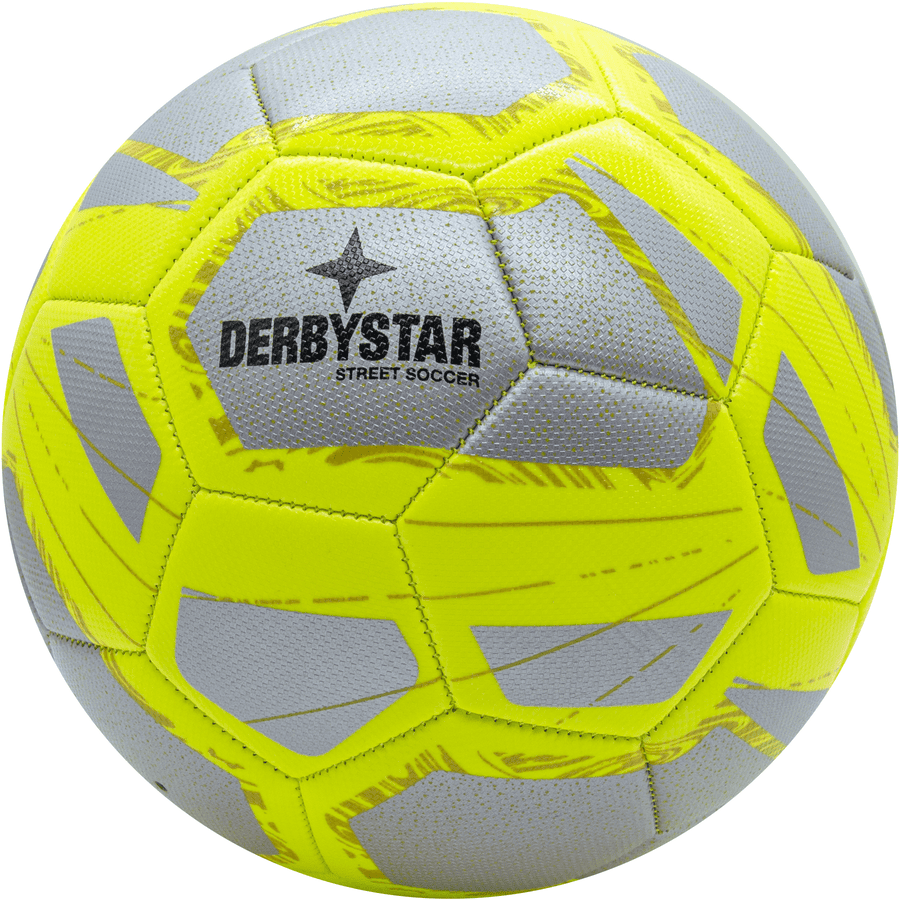 XTREM Toys and Sports Derbystar STREET SOCCER thuiswedstrijd voetbal maat 5, ZILVER/GEEL