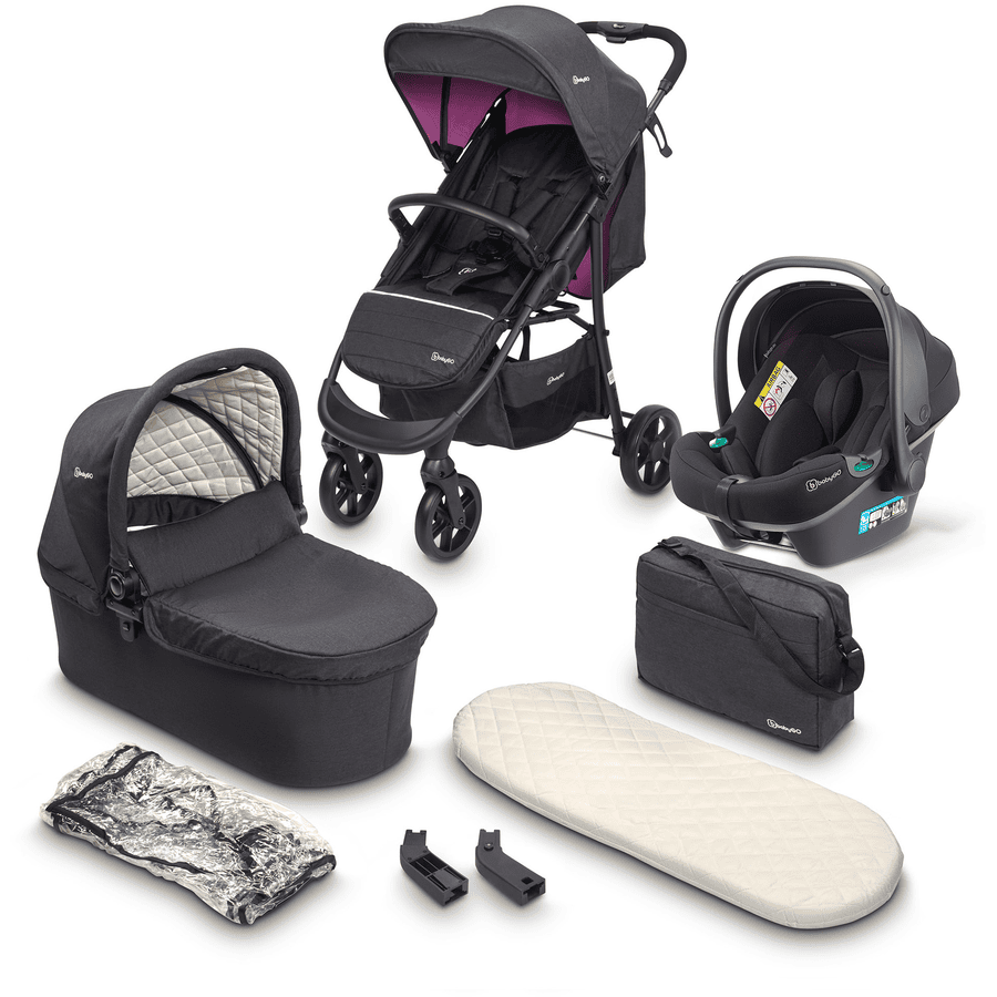 babyGO Kinderwagen 3 in 1 Rose