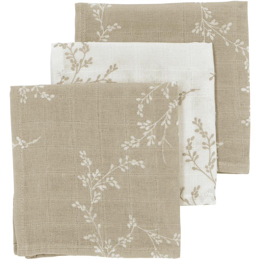 Meyco Burp Cloths 3-pack Branches Sand 