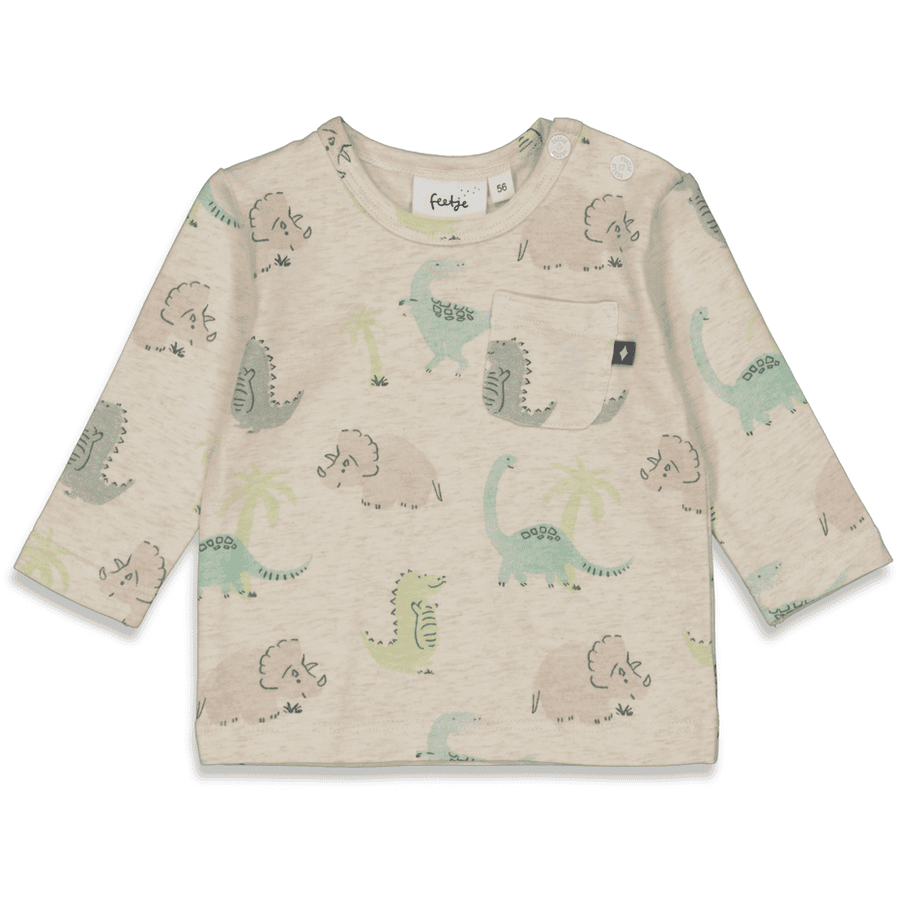 Feetje Langarmshirt AOP Cool-A-Saurus Sand Melange