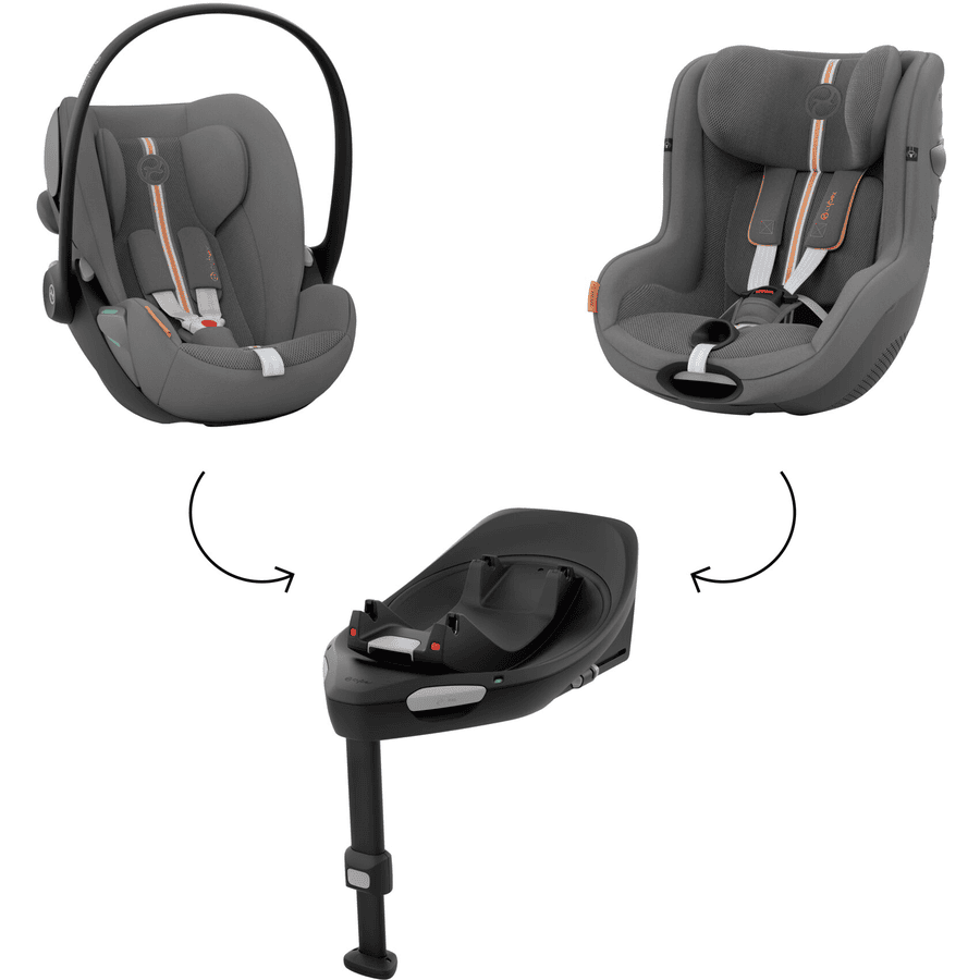 cybex GOLD Seggiolino auto reboarder Sirona G incl. seggiolino auto Cloud G e base isofix Base G Plus Lava Grey