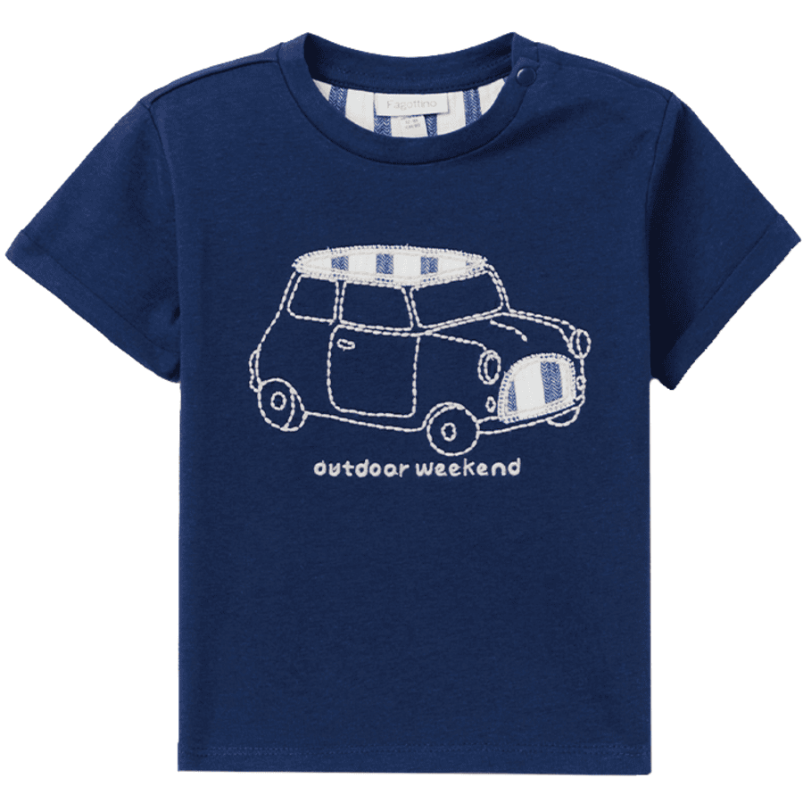 OVS T-shirt Embro Car Mid night  Marinblått