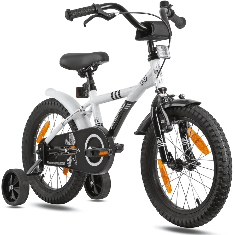 PROMETHEUS BICYCLES® kinderfiets 16 inch wit-zwart