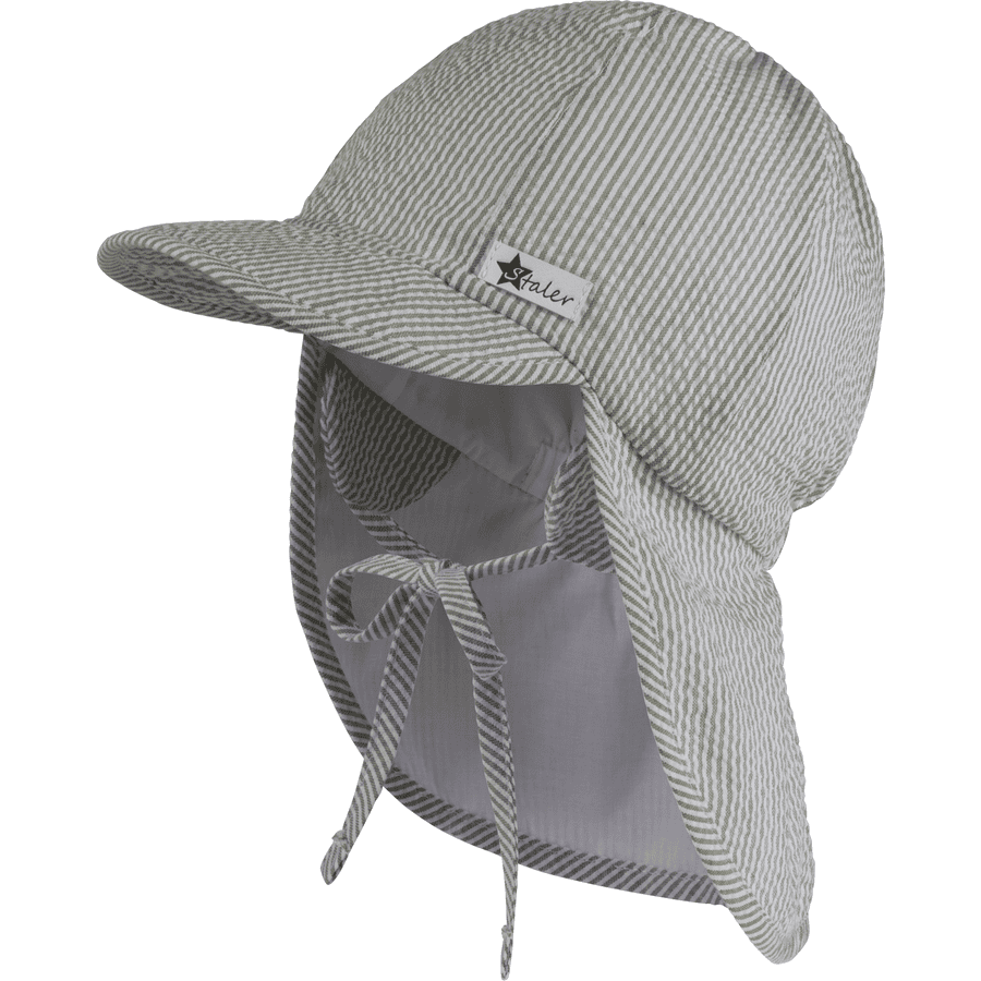 Sterntaler Peaked cap met nekbescherming seersucker lichtgroen 