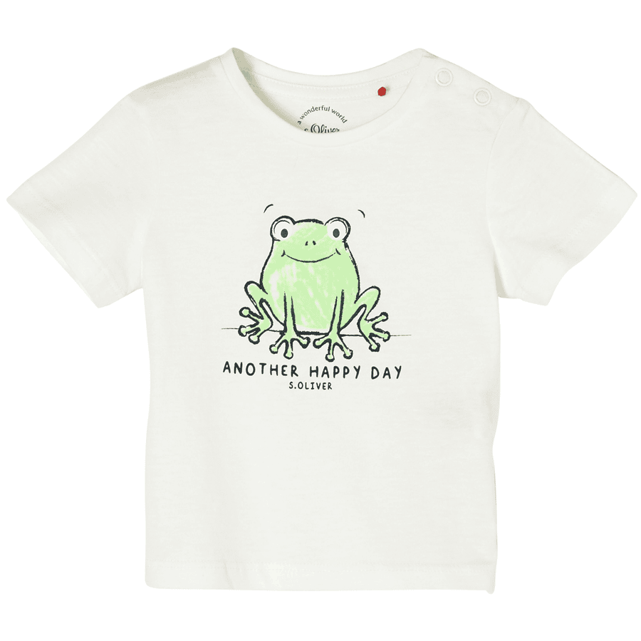 s. Olive r T-shirt avec motif de grenouille