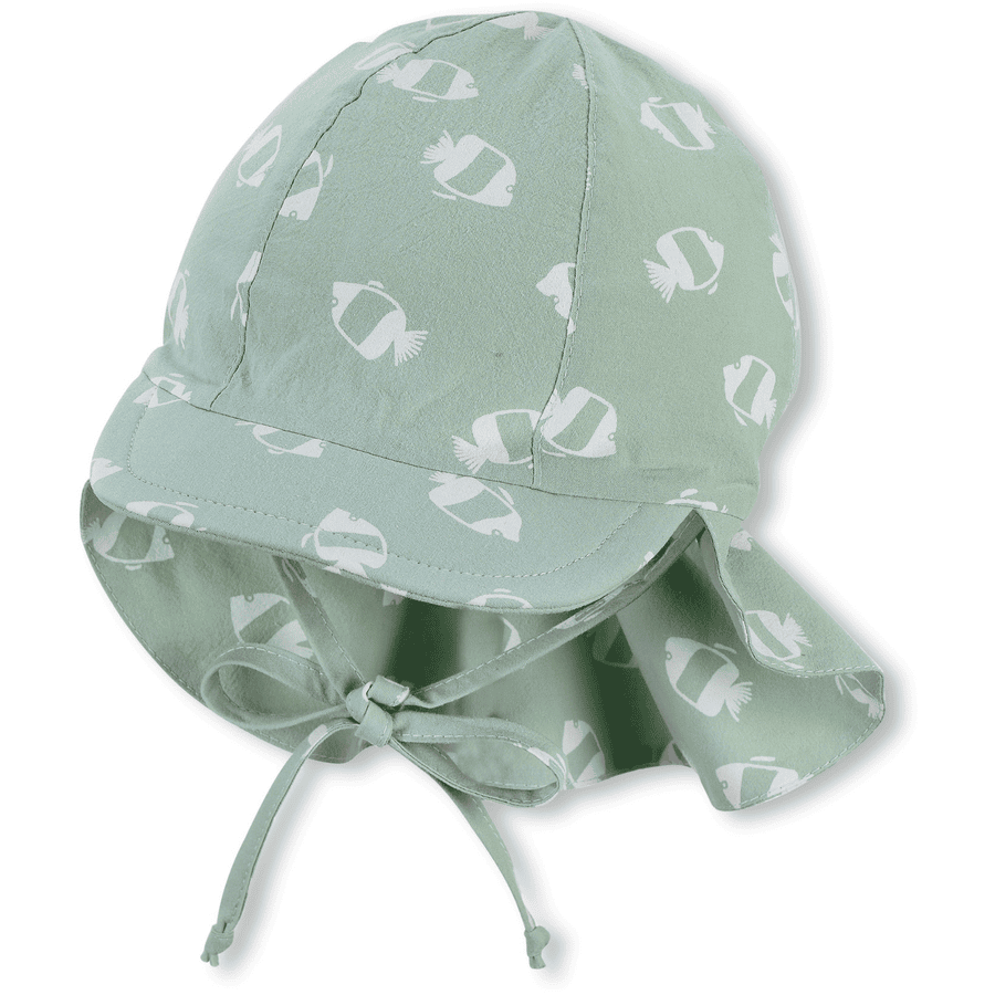 Sterntaler hat med nakkebeskyttelse mellemgrøn