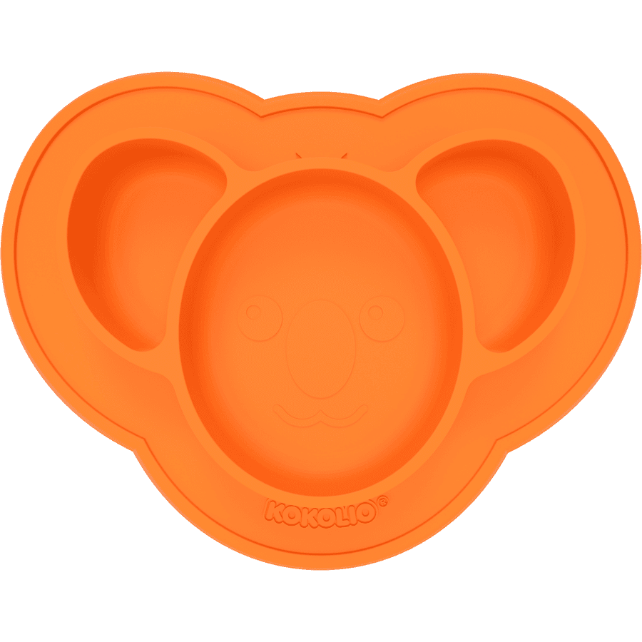 KOKOLIO Spiseplade Koali lavet af silikone, fra 6 måneder i orange 
