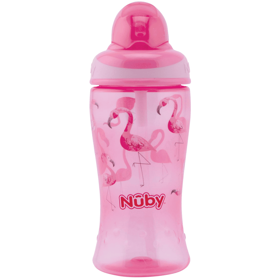 Nûby drinkrietfles Soft Flip-It 360ml vanaf 12 maanden, roze