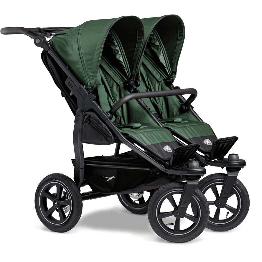 tfk Poussette double côte à côte Duo 2 kit roues gonflables olive roseoubleu.fr