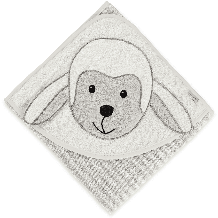 Sterntaler Handdoek met capuchon met motief Stanley grijs 80 x 80 cm