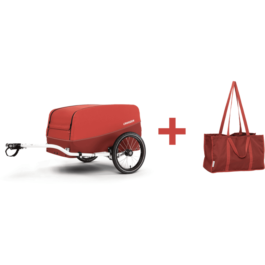 CROOZER Cargo traileri Cargo Tuure Lava Red sisältäen ostoskassin 