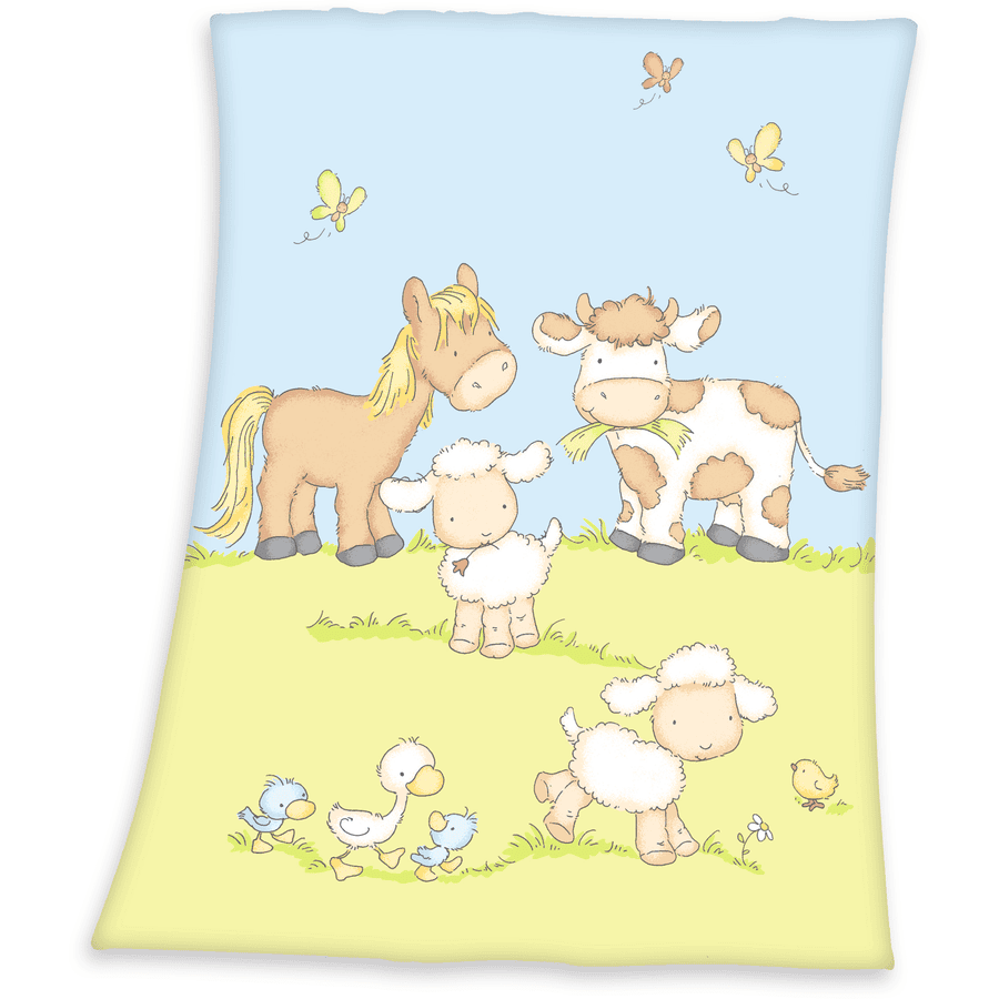 babybest® Couverture enfant animaux de ferme 75x100 cm