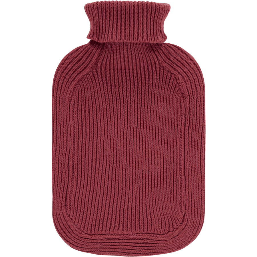 fashy® Wärmflasche 2L mit Rollkragen-Strickbezug in bordeaux