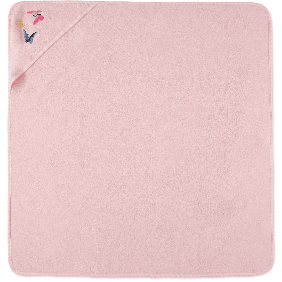 HÜTTE & CO badhanddoek met kap rosé 100 x 100 cm