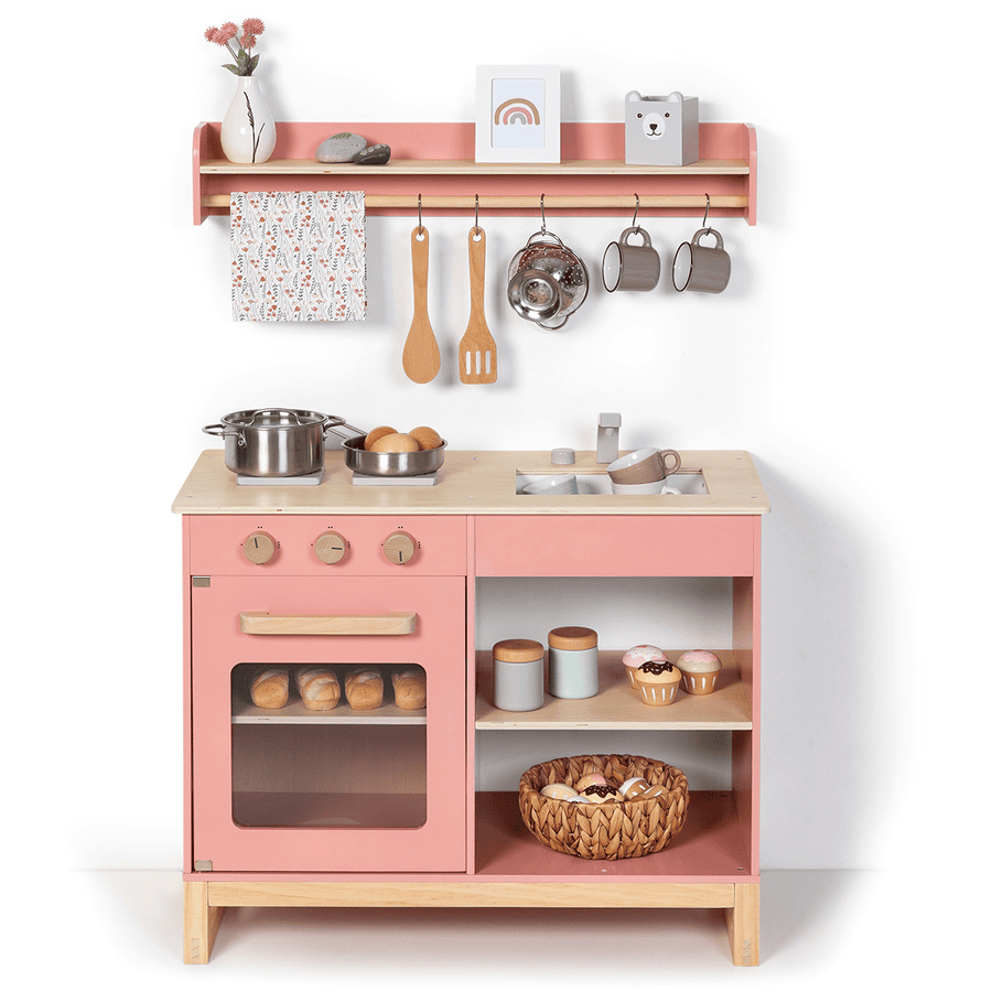 MUSTERKIND ® Cucina giocattolo - Magnolia - rosa antico/legno