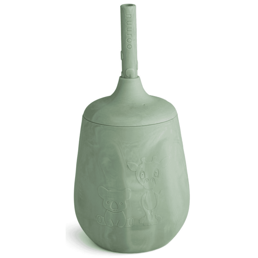 nuuroo Trinkbecher mit Strohhalm Adita 230ml, Light Green Mix