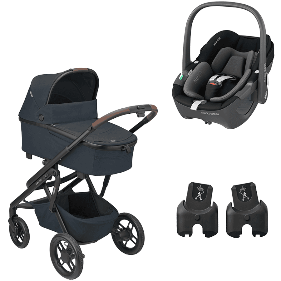 MAXI COSI Carrito de bebé combi Lila XP 3 en 1 Set Essential Graphite con silla portabebés Pebble 360 Essential Black 