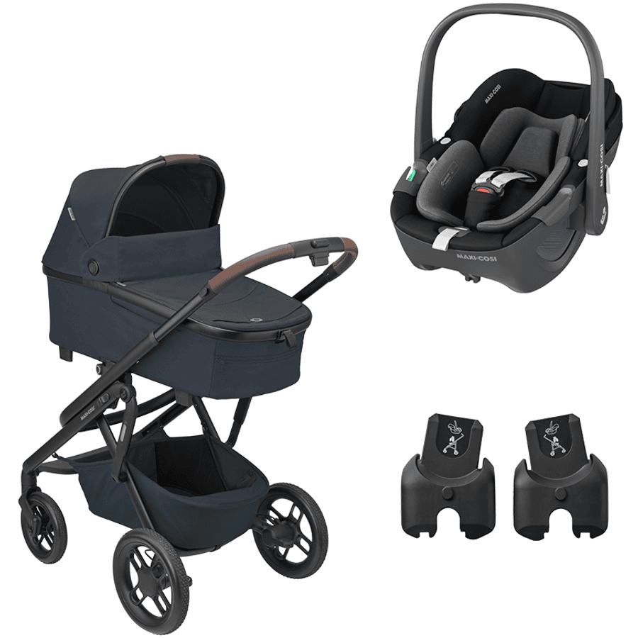 MAXI COSI Kombivogn Purple XP 3 i 1-sett Essential Graphite med bæresele Pebble 360 Essential Black 