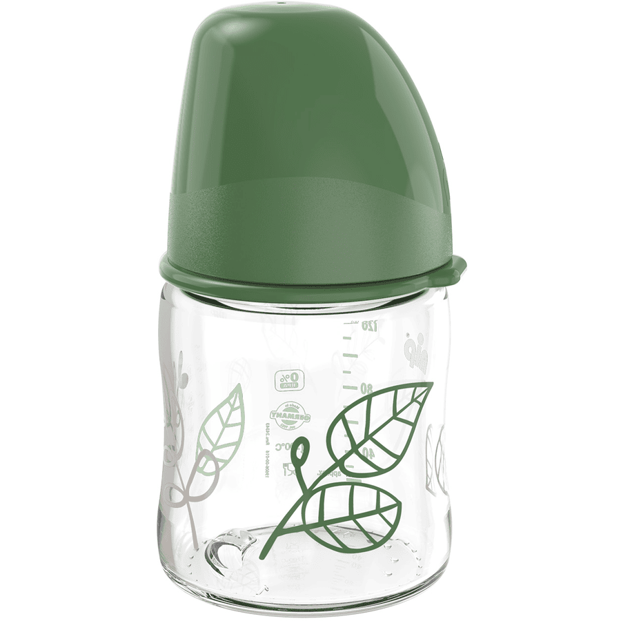 nip ® Flaska med vid hals cherry green Boy, 120 ml, grön tillverkad av glas