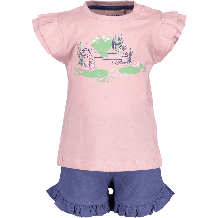 BLUE SEVEN  Girls Zestaw 2 T-shirtów + Shorts różowy