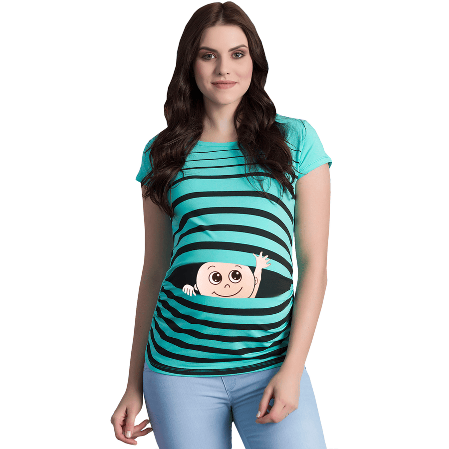 M.M.C. Umstandsshirt Winke Winke mit Motiv Mint