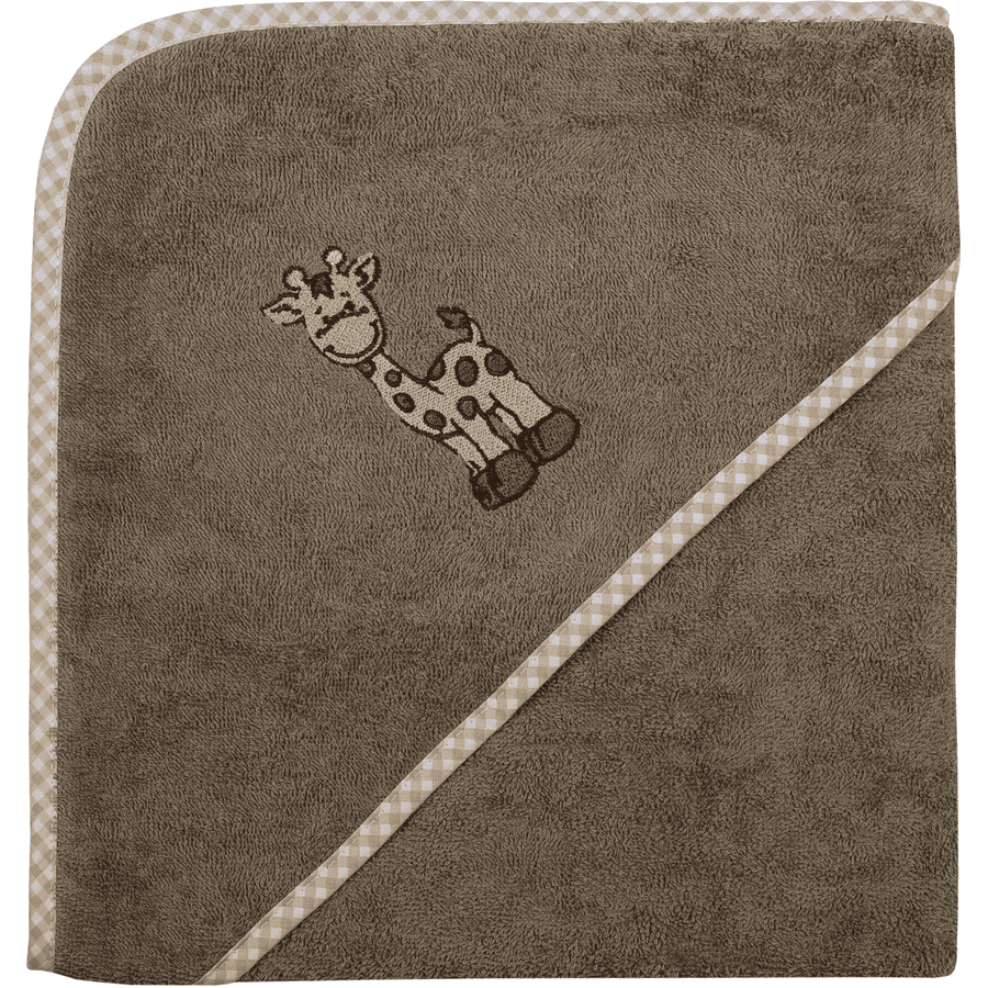 WÖRNER SÜDFROTTIER Toalla de baño con capucha jirafa marrón claro 100 x 100 cm 