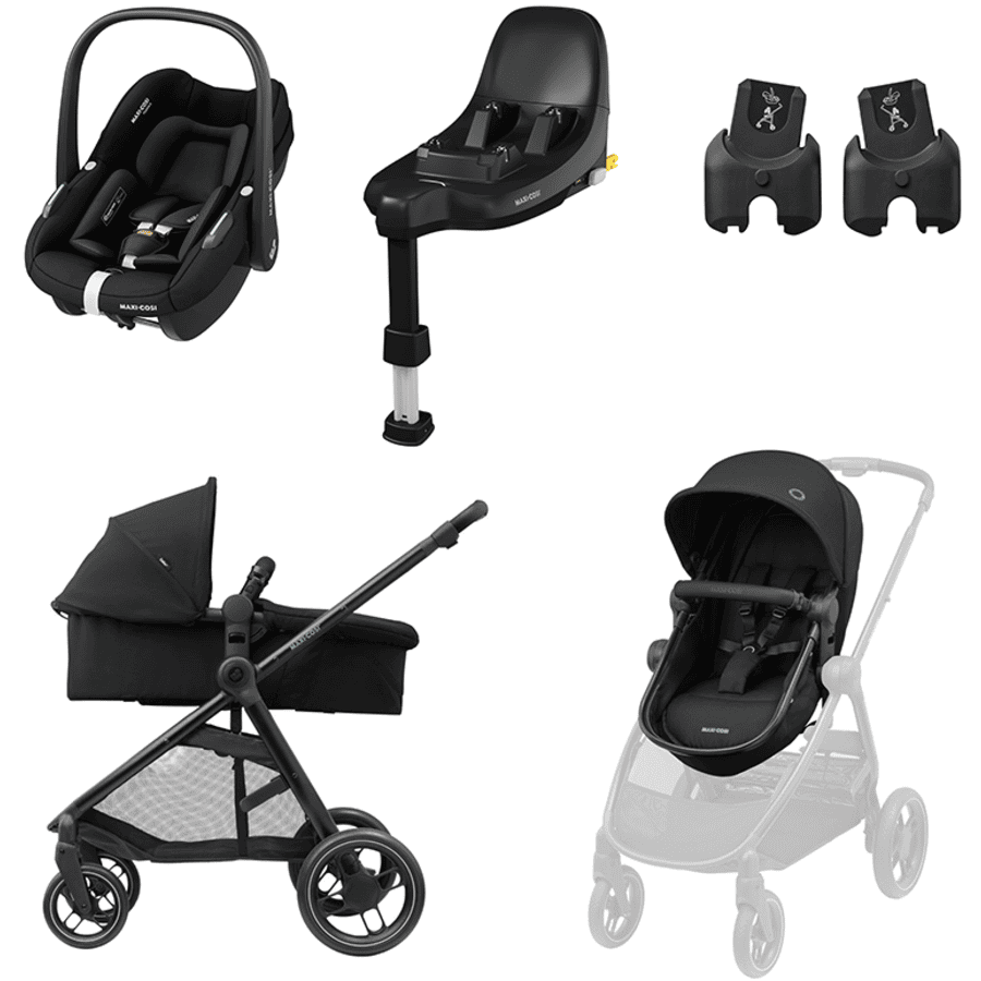 MAXI COSI Pebble Zelia 3 kinderwagen en S baby autostoeltje inclusief Family Fix S base en adapter