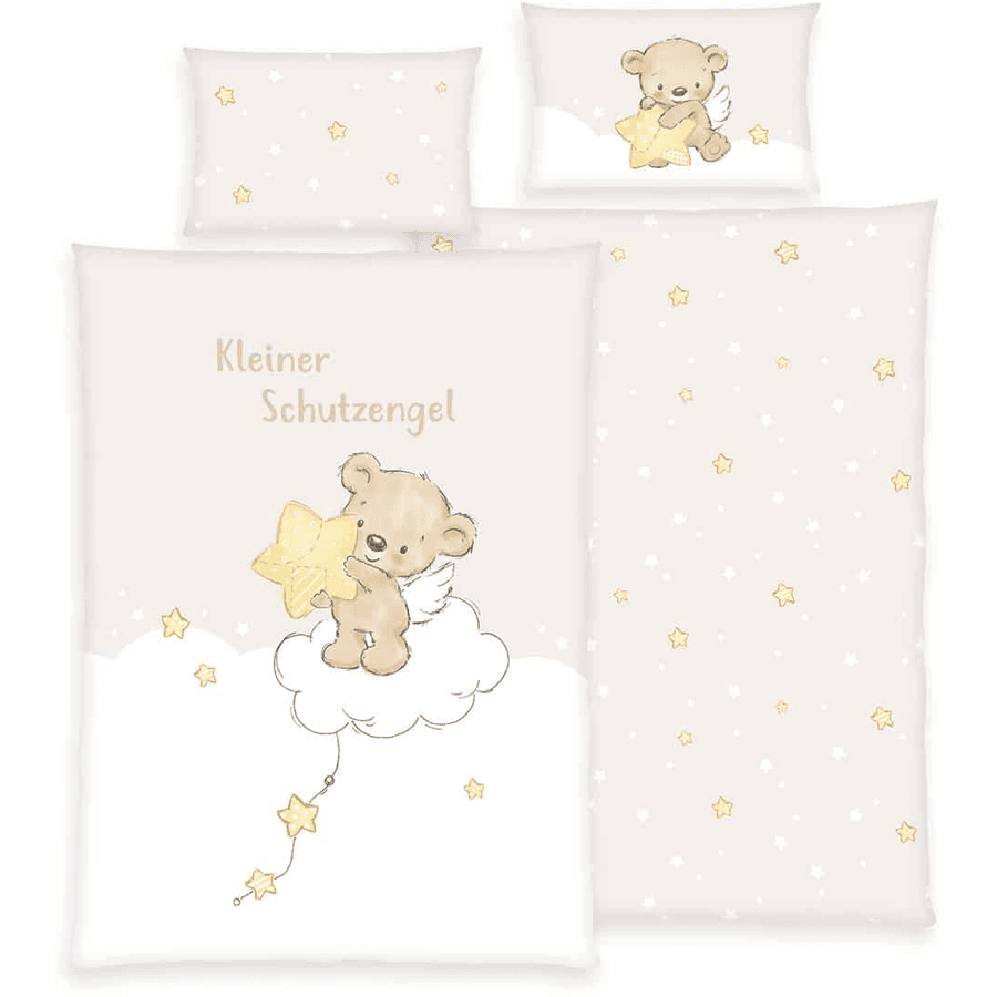 babybest® Flannel-sengetøj Little Guardian Angel 100 x 135 cm