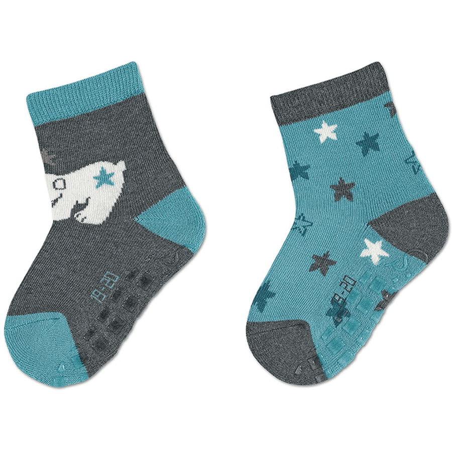 Sterntaler Chaussettes ABS double pack Elia anthracite chiné 