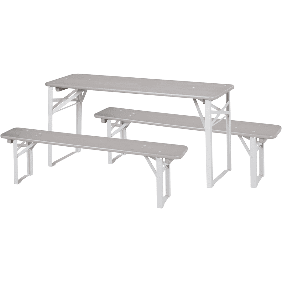 roba Table et bancs enfant pique-nique Outdoor bois lasuré gris 