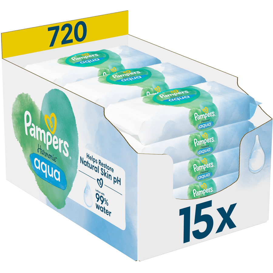 Pampers Lingettes Aqua 720 pièces 15x48