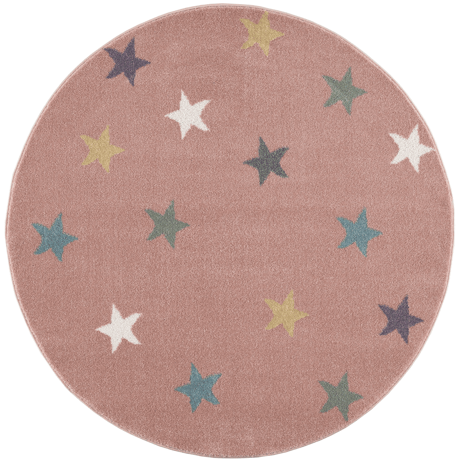 LIVONE Alfombra infantil Happy Rugs Fame pink/multi round
