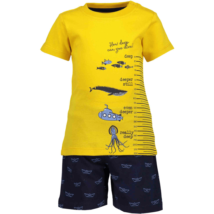 BLUE SEVEN  Girls Zestaw 2 T-shirtów + Shorts żółtko