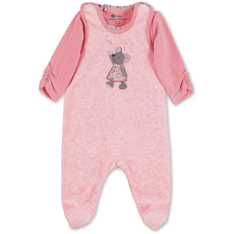 Sterntaler Ensemble grenouillère t-shirt enfant Nicki Mabel mélange rose  