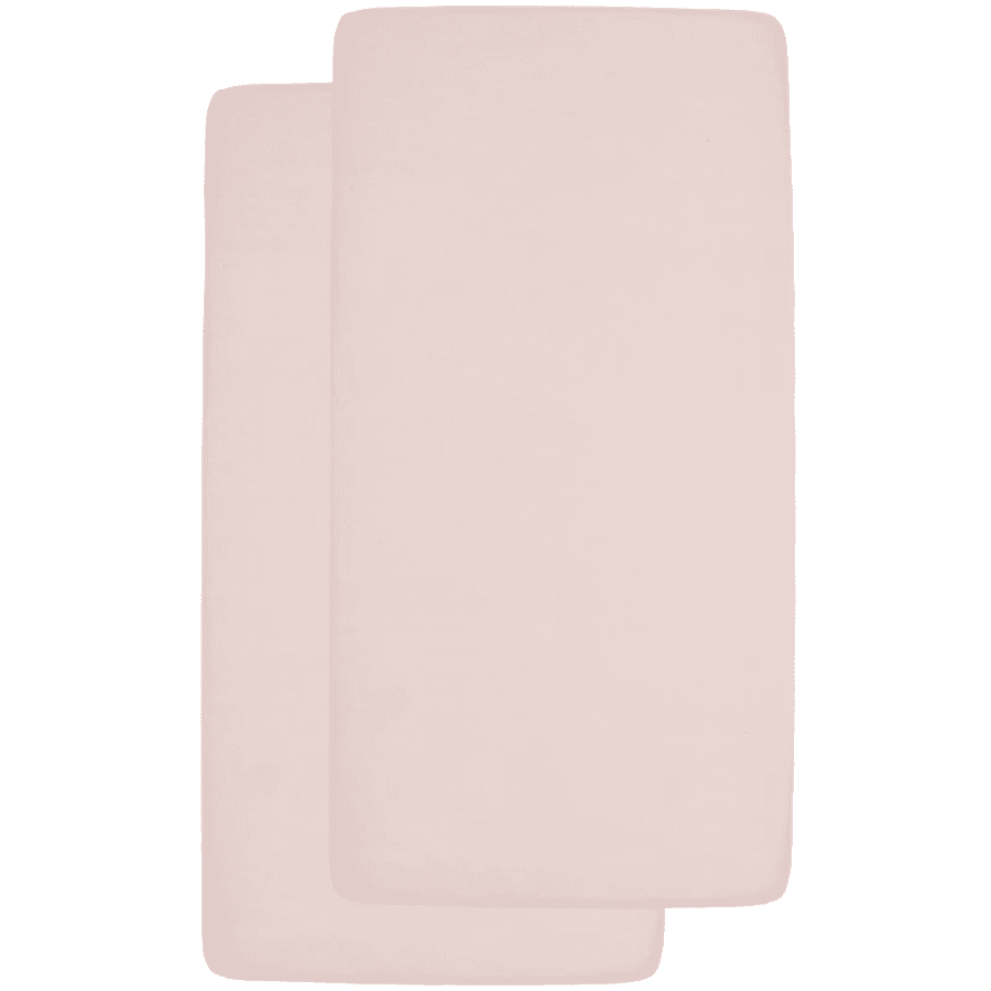 Meyco Jersey Fitted Sheet 2 Pack 60 x 120 Soft Pink