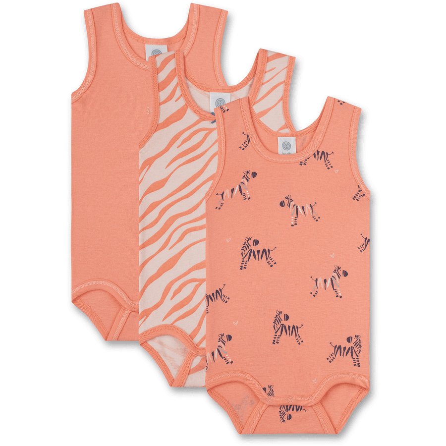 Sanetta Bodysuit mouwloos 3-pack roze 