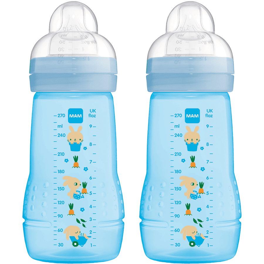 MAM Babyfles Easy Active ™ 270 ml, bunny in een dubbele verpakking