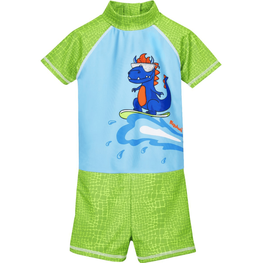 Playshoes  Jednodílný oblek s UV ochranou Dino modrozelený