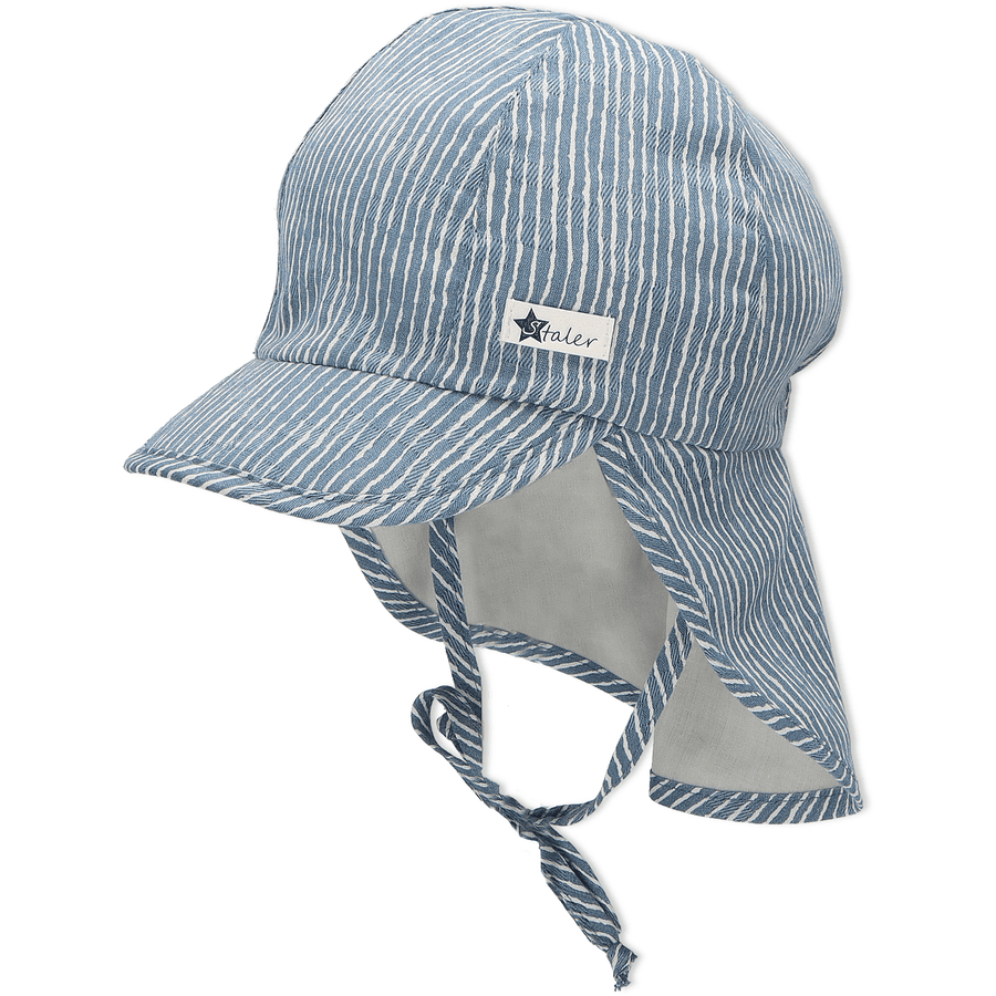 Sterntaler Peaked Cap met nekbeschermer Gestreept Medium Blauw