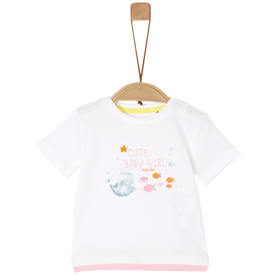 s. Olive r T-shirt white /roze