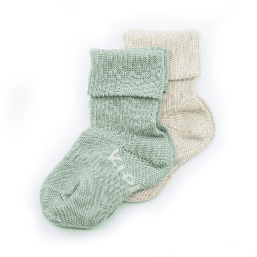 KipKep Stay-On Socks 2-Pack Calming Green Organic