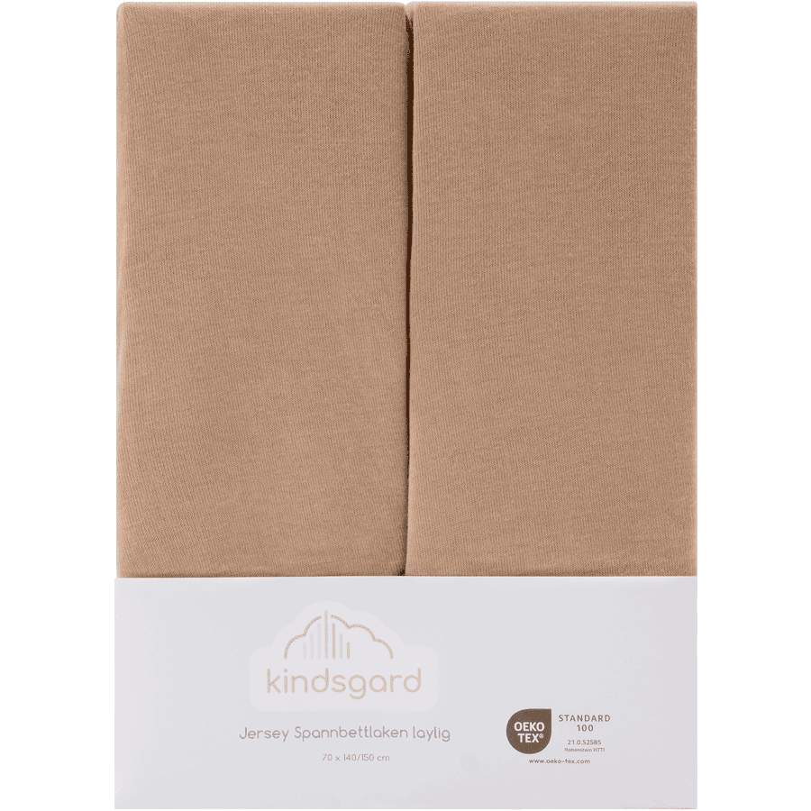 kindsgard Drap housse pour lit enfant laylig taupe 70x140 cm lot de 2