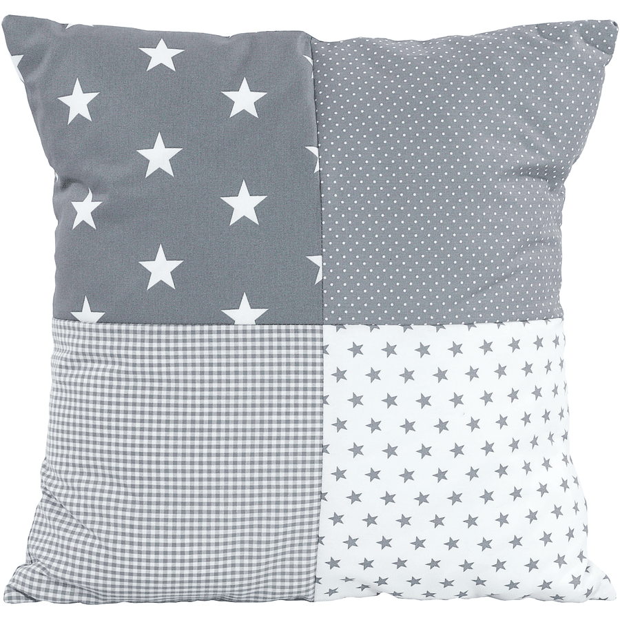 Ullenboom Federa cuscino a toppe 40 x 40 cm stelle grigio 