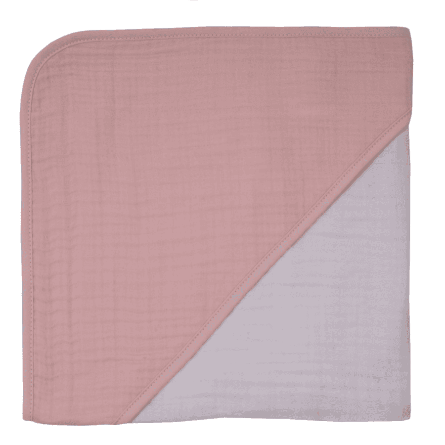 WÖRNER SÜDFROTTIER Muślinowy ręcznik kąpielowy z kapturem w kolorze łososiowo-różowo-erukowym